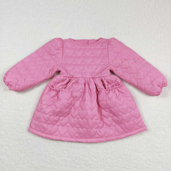 Love Lightweight Cotton Coat Pink Girls Long Sleeve Dress