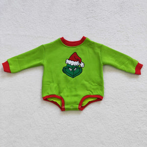 Cartoon Embroidery Baby Christmas Romper