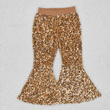 Gold Sequin Girls Pants