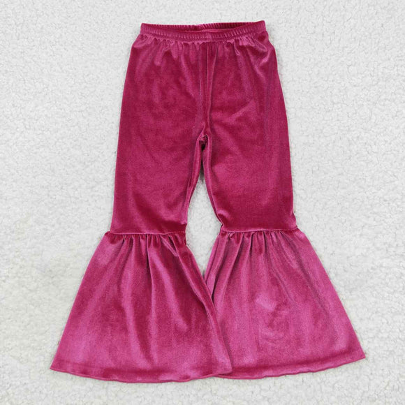 Hot Pink Girls Velvet Pants