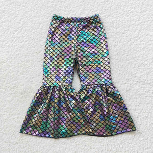 Colorful Scale Print Girls Pants