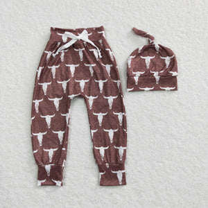 (0-3M--5-6T) Highland Cow Brown Boys Pants