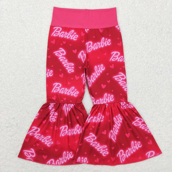 Cartoon Dolls Hot Pink Bell Bottoms Girls Pants