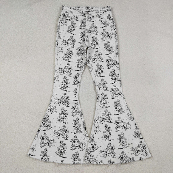 Horse Rodeo White Adult Jeans Pants
