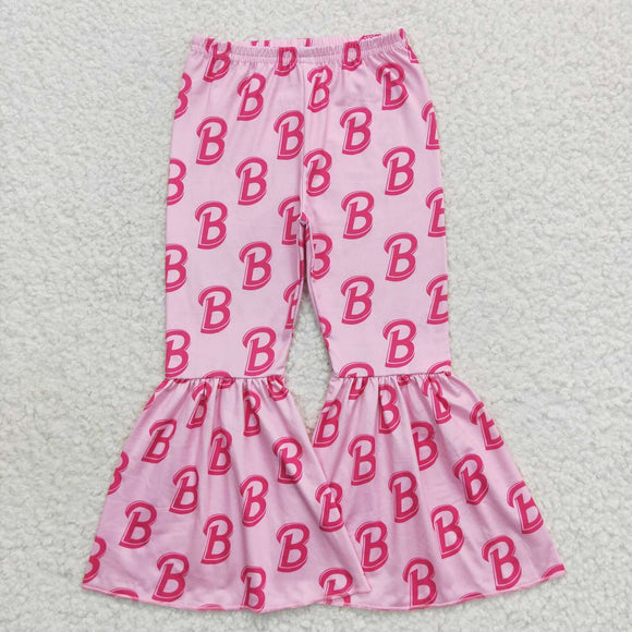 Cartoon Dolls Hot Pink Girls Bell Bottoms Pants