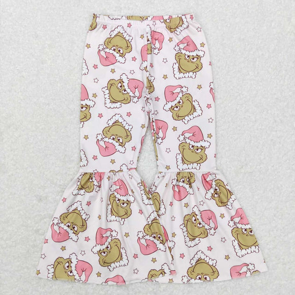 Cartoon Stars Pink Girls Christmas Pants