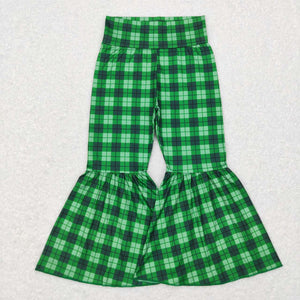 Green Plaid Girls St. Patrick's Day Pants