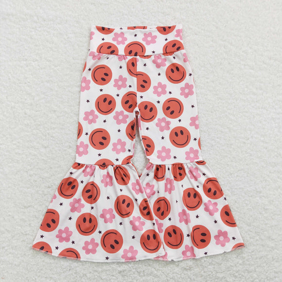 Floral Smile Beige Girls Pants