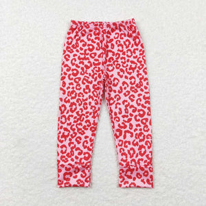 Leopard Print Pink Red Legging Girls Pants