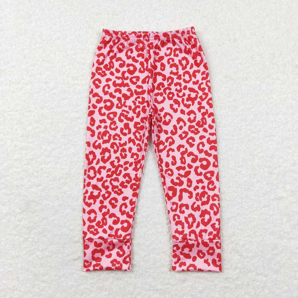 Leopard Print Pink Red Legging Girls Pants