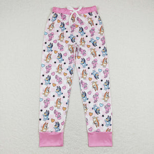 Adult Cartoon Dogs Pink Plaid Mom Valentines Pajamas