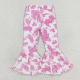 Pink Cow Print Girls Jeans Pants