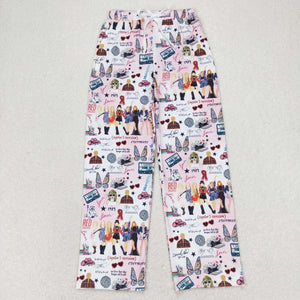 Adult Singer Pink White Mom Pajamas Pants