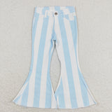 Kids Blue White Stripe Mommy & Me Girls Jeans Pants