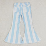 Kids Blue White Stripe Mommy & Me Girls Jeans Pants