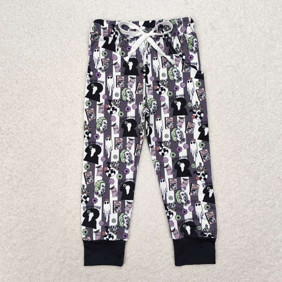 Cartoon Ghost Stripe Boys Halloween Pants