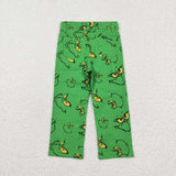 Kids Mommy & Me Cartoon Smile Green Jeans Boys Christmas Pants