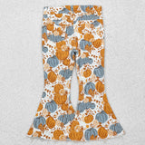 Pumpkin Floral Girls Jeans Pants