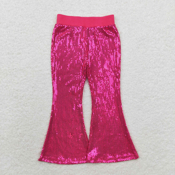 Hot Pink Sequin Mesh Girls Pants