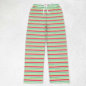 Adult Red Green Stripe Mommy & Me Christmas Pajamas