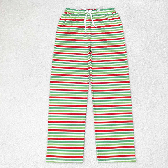 Adult Red Green Stripe Mommy & Me Christmas Pajamas