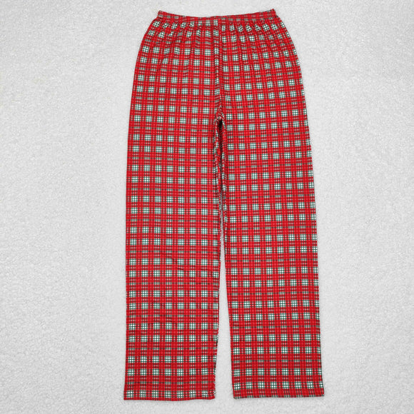 Adult Cartoon Red Plaid Mom Christmas Pajamas