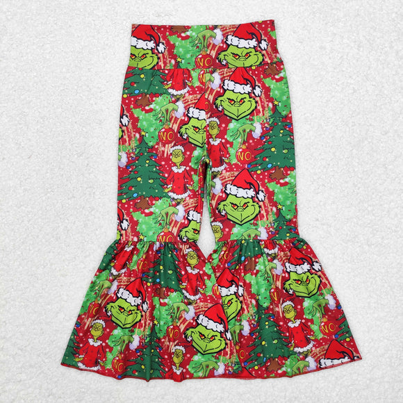 Cartoon Red Girls Christmas Pants