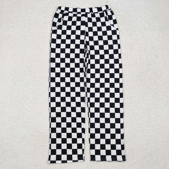 Adult Black Plaid Mom Pants