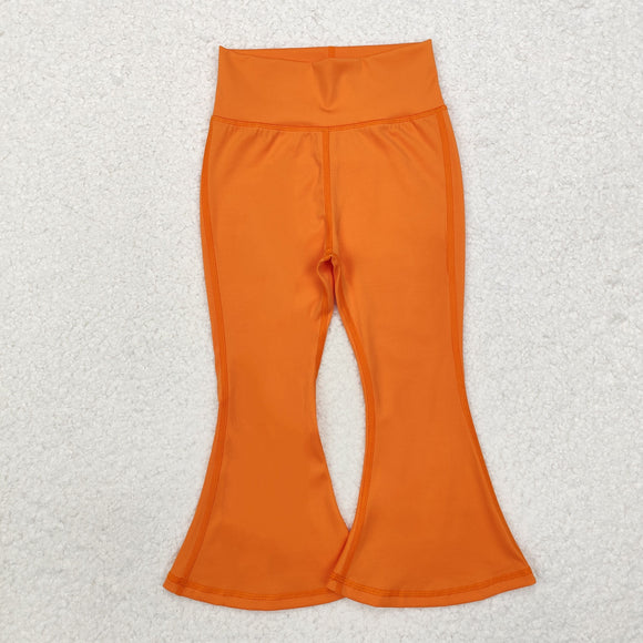 Solid Orange Girls Yoga Pants