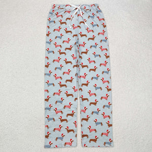 Adult Dog Blue Men Christmas Pajamas