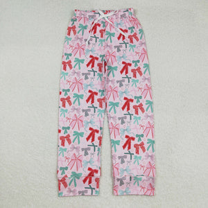 Adult Bow Pattern Pink Mommy & Me Women Christmas Pajamas