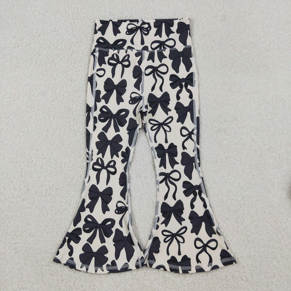 Black Bow Pattern Athletic Yoga Girls Pants