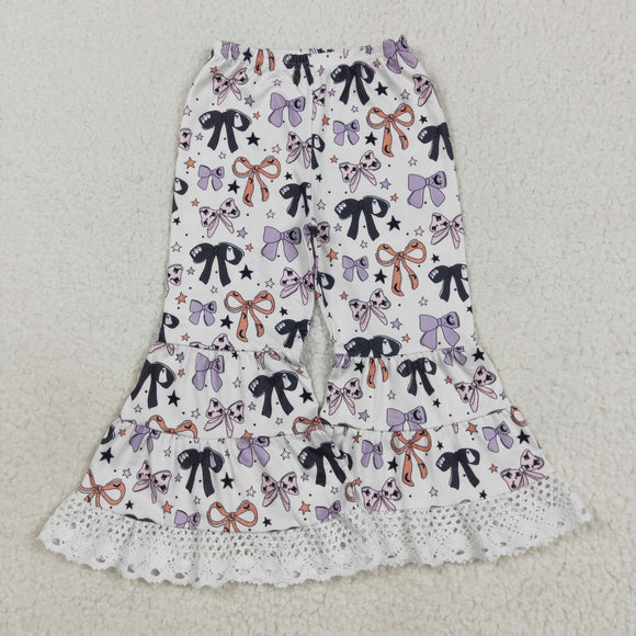 Bow Pattern Stars Lace Ruffles Girls Halloween Pants