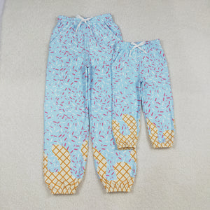 Adult Waffle Ice cream Sky Blue Athletic Yoga Women Pants