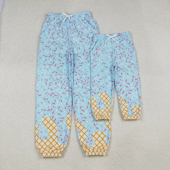 Adult Waffle Ice cream Sky Blue Athletic Yoga Women Pants
