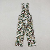 Brown Green Camo White Kids Boys Suspender Jeans Pants