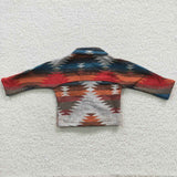 Gray Blue Red Stripe Shirt Boys Long Sleeve Top