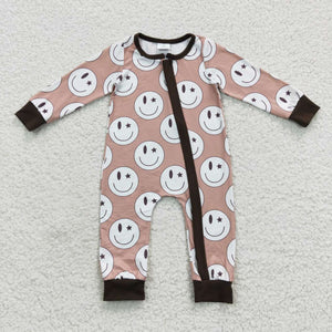 Smile Brown Boys Fall Romper