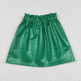 Leather Green Girls SKirts