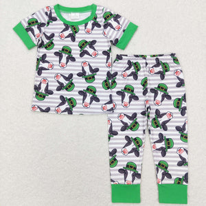 Cow Stripe Green Boys St. Patrick's Day Pajamas