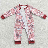 Future Cowgirl Stars Pink Girls Fall Romper