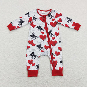 Rodeo Heart Boys Valentines Romper