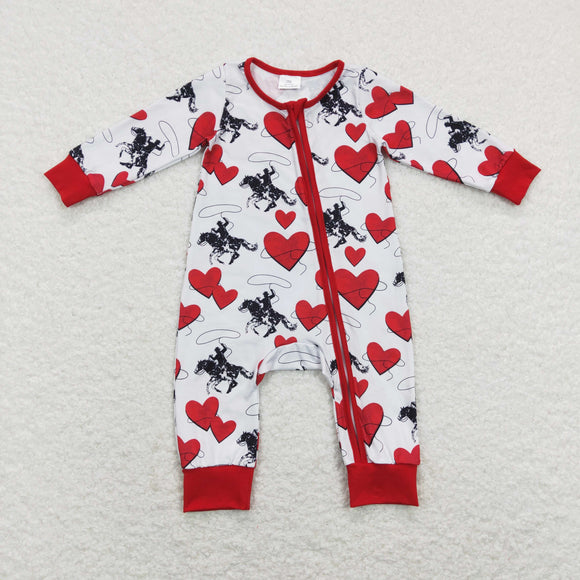 Rodeo Heart Boys Valentines Romper