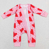 Heart Pink Girls Valentines Romper