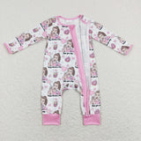 Ms. Rachel Heart Pink White Girls Valentines Romper