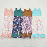 Leopard Print Brown Girls Jumpsuit