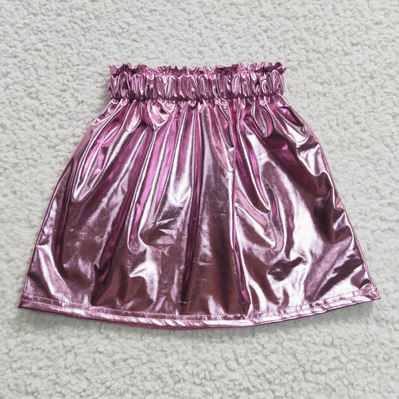 Leather Pink Girls SKirts