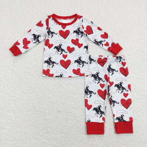 Rodeo Heart Boys Valentines Pajamas