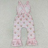 Santa Pink Plaid Jumpsuit Girls Christmas Romper