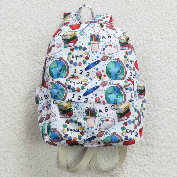 ABC Book Apple White Back to School Backpack